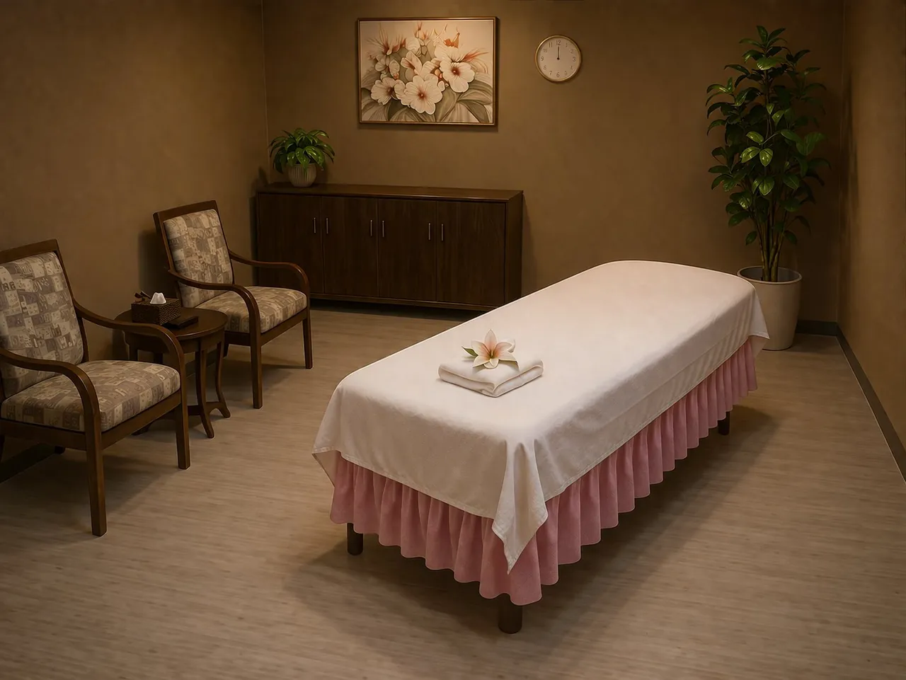 Clean private massage room at Angel Massage Spa in Sun City, AZ